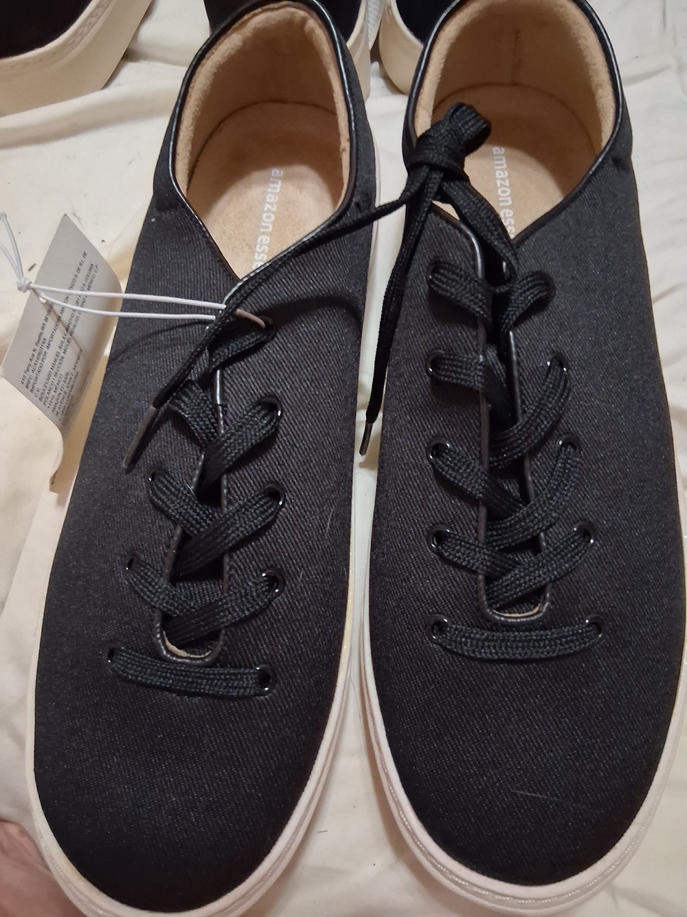 NWT Amazon Essentials Women’s Black Platform Sneakers Ladies 9 And 11M